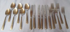 partial set 17 pc Majesco Stainless Steel flatware Woodbridge pattern USA made