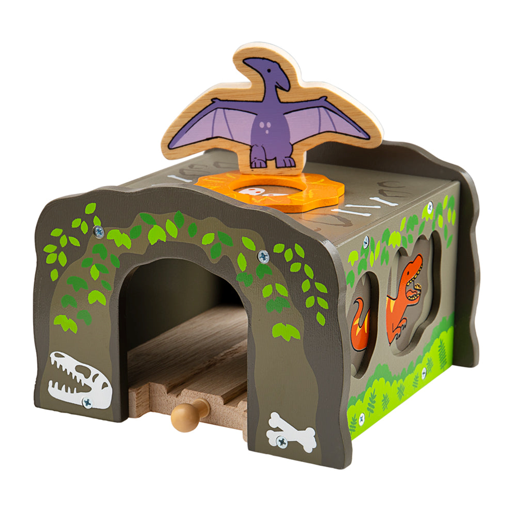 Dinosaur Tunnel Wooden Railway Train Track Accessory compatible Brio + others