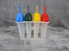 Popsicle Ice Pop Mold Ice Cream Maker Multicolor Plastic 4 Section