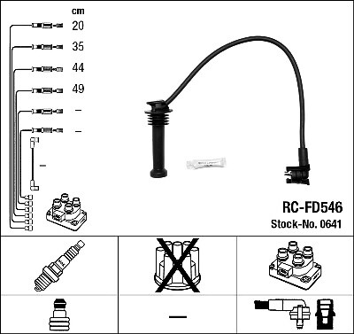 NGK 0641 – Kit Cavi Accensione 4 Condotti Per Ford Fiesta, Mondeo, Escort (Compatibile Con Numerosi Modelli)