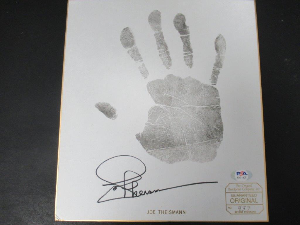 Joe Theismann Autographed Signed Handprint Autograph Auto PSA/DNA AK71405 