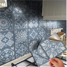 72 Tile Stickers Victorian Mosaic Transfers for Tile Kitchen Bathroom Stick On W