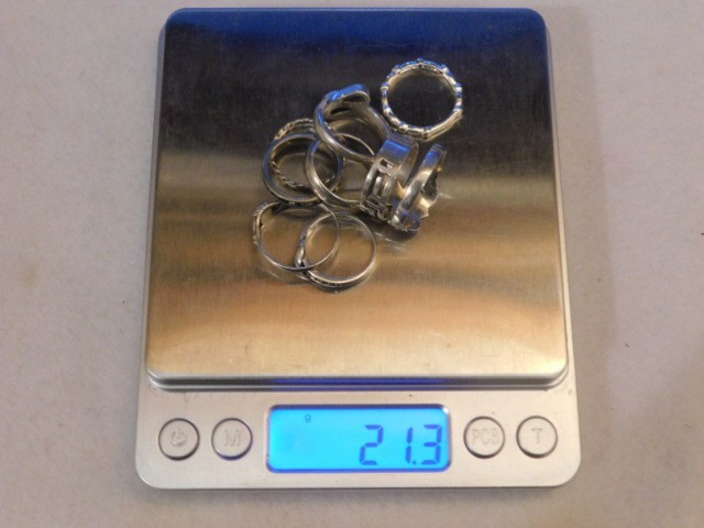 .925 STERLING SILVER RINGS LOT OF 9 RINGS VARIOUS SIZES 21.3 GRAMS TW L17 View 5