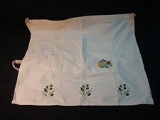 Cream Color Waitress Style Apron w/ Flowers