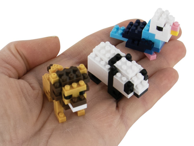 World's Smallest NANO BLOCK Panda, Lion, Parakeet Construction Toy