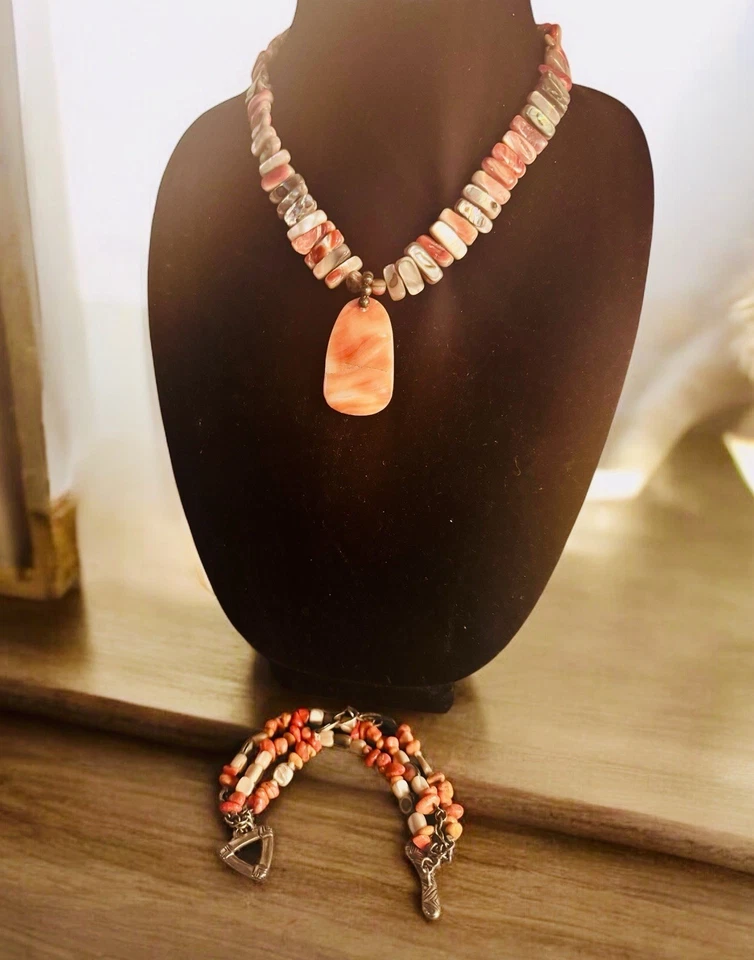 Collar y pulsera colgante reversible Silpada California concha de abulón rojo 925 Foto 3 de 4