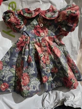  Daisy Kingdom Doll Dress 10" Long 4.5 Inches In Waist. Made From Fabric Panel.