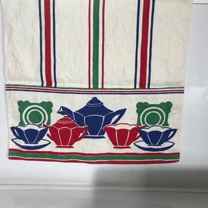 Art Deco style linen dish drying towel 16x28 no holes or tears