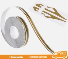 Chrome Gold 32Feet Vinyl Pinstriping Double Line Car Tape Decal Sticker 1/6"1/12