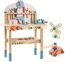 Kids Tool Bench Set  Large Wooden Work Bench Construction Toys 41 Pieces Kid Toy
