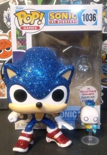 Funko Pop! (DIAMOND) Sonic The Hedgehog Sonic With Hero Chao CUSTOM RARE 1:2