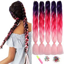 Capelli Extension per Treccine Africane Capelli, 5 Pc Ombre Jumbo Treccia Capell