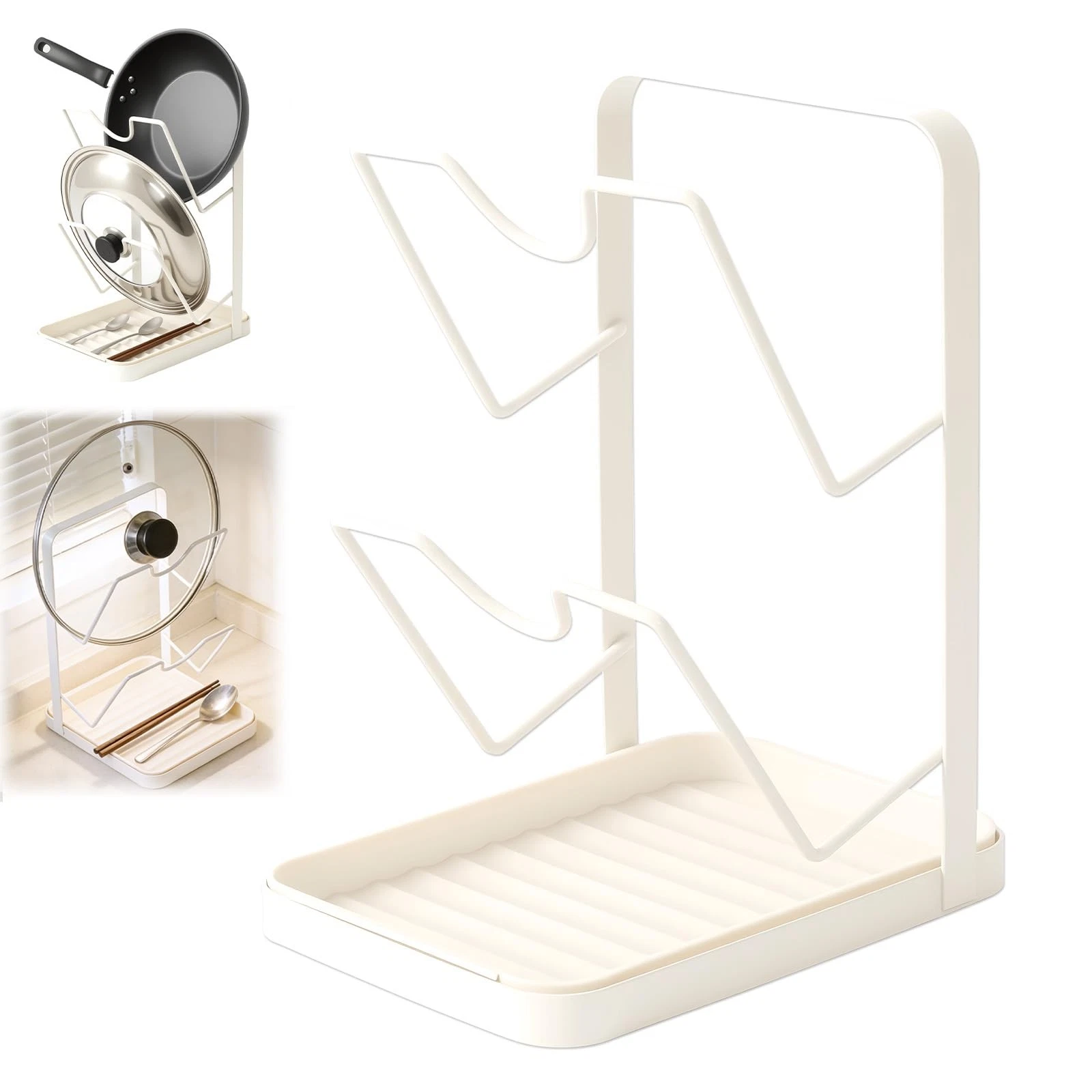 Kitchen Pot Lid Storage Rack,Pot Lid Organizer,Kitchen Pot Lid Holder While C...