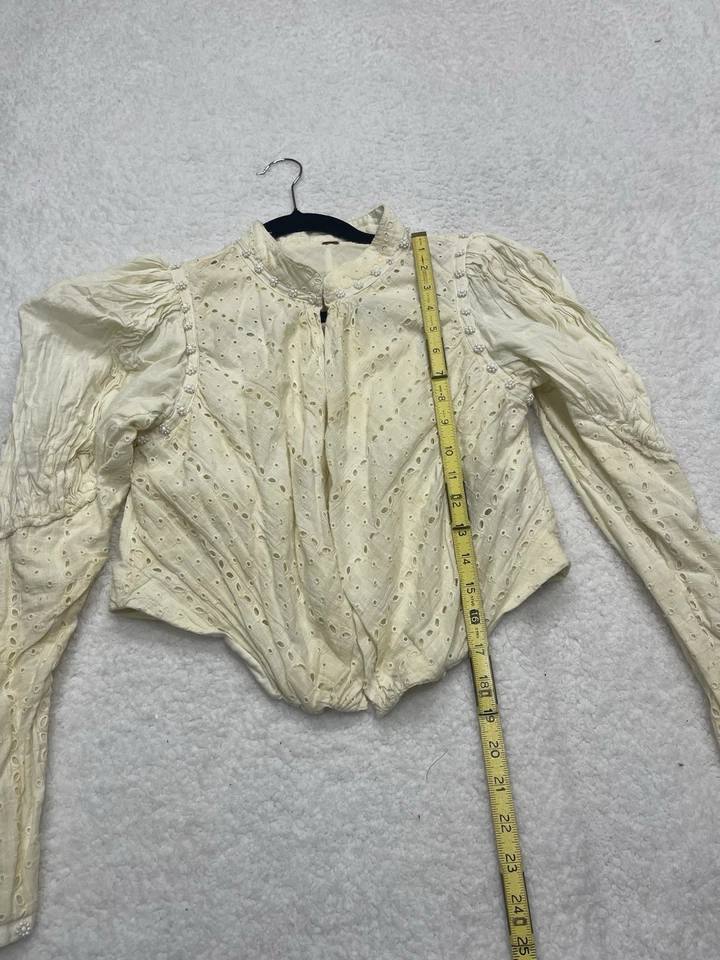 Chaqueta Free People Renacimiento Romántico Bordada Victoriana Preppy Boho Talla XS S Foto 4 de 4