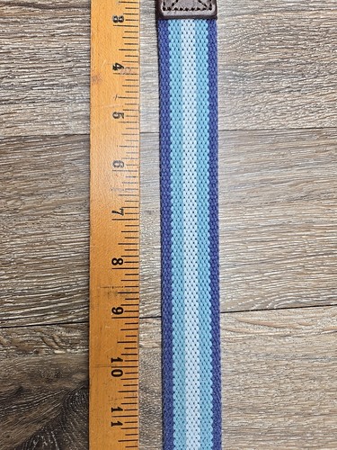 Vineyard Vines Boys Canvas D-Ring Belt Blue Stripe Canvas Leather Small (8-10) - Picture 3 of 10