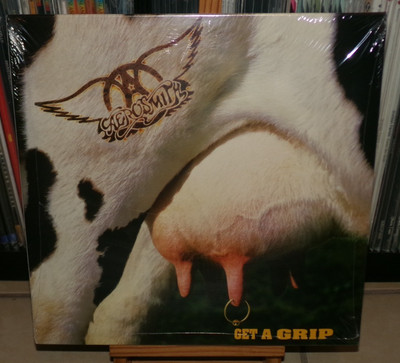 AEROSMITH GET A GRIP  WHITE & BLACK LP CRAZY CRYIN AMAZING LIVIN ON THE EDGE