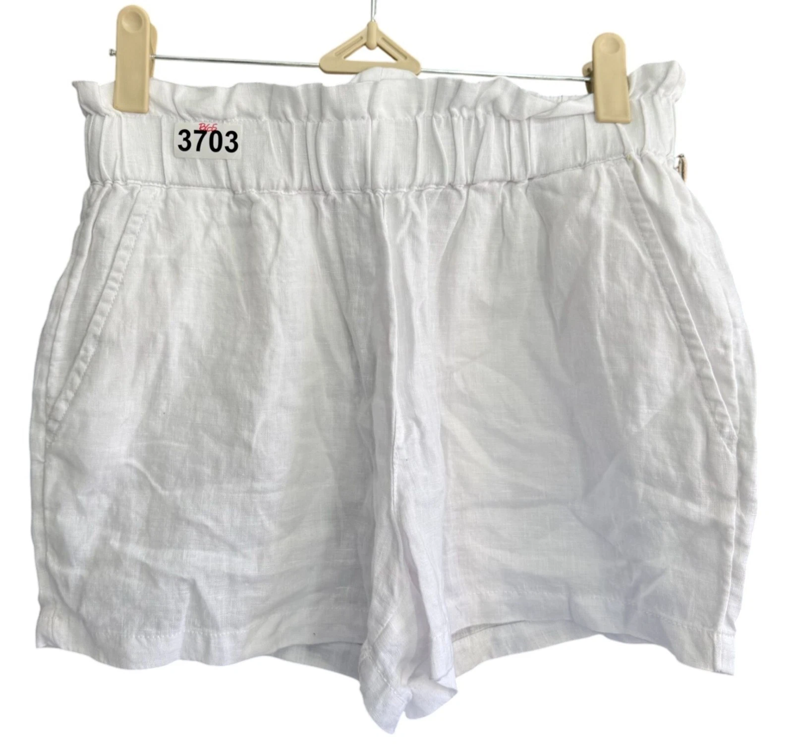 Nwt C&C California 100% Linen Pull-On Paperbag Shorts Womens XS White Vacation