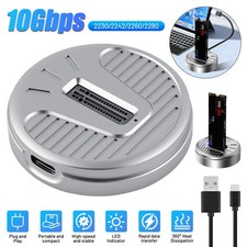 M.2 NVMe SSD Enclosure Docking Station with SD Reader 10Gbps USB Adapter NEW