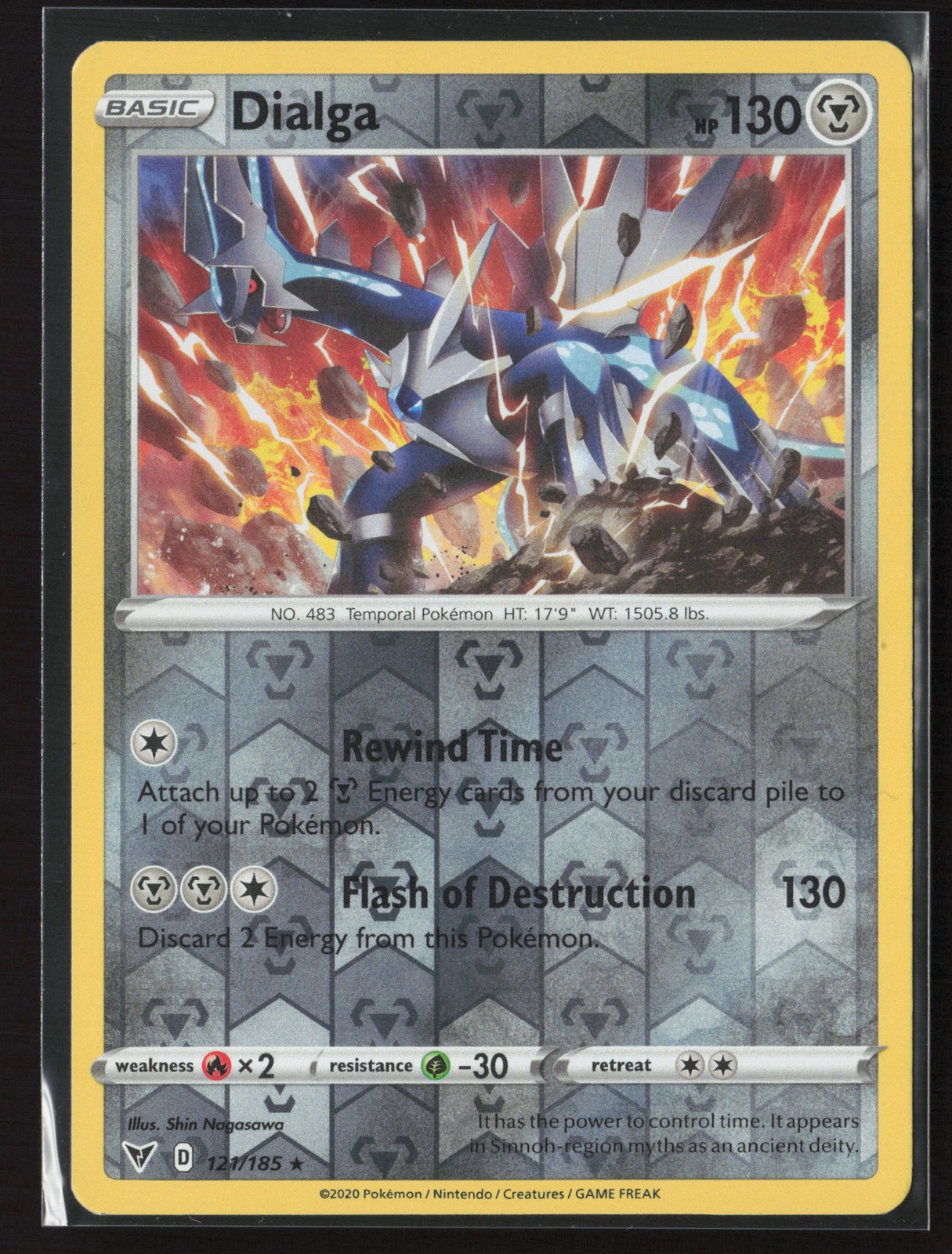 Dialga Holo Rare SWSH04: Vivid Voltage 121/185 NM Pokemon Card
