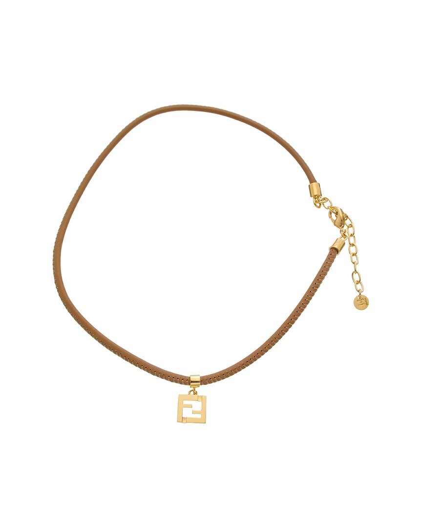 Fendi Forever Leather Bracelet Womens Brown 56590₽
