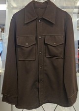 Vintage Men's Brown Leisure Shirt 2 chest flap pockets 1970's Size 42