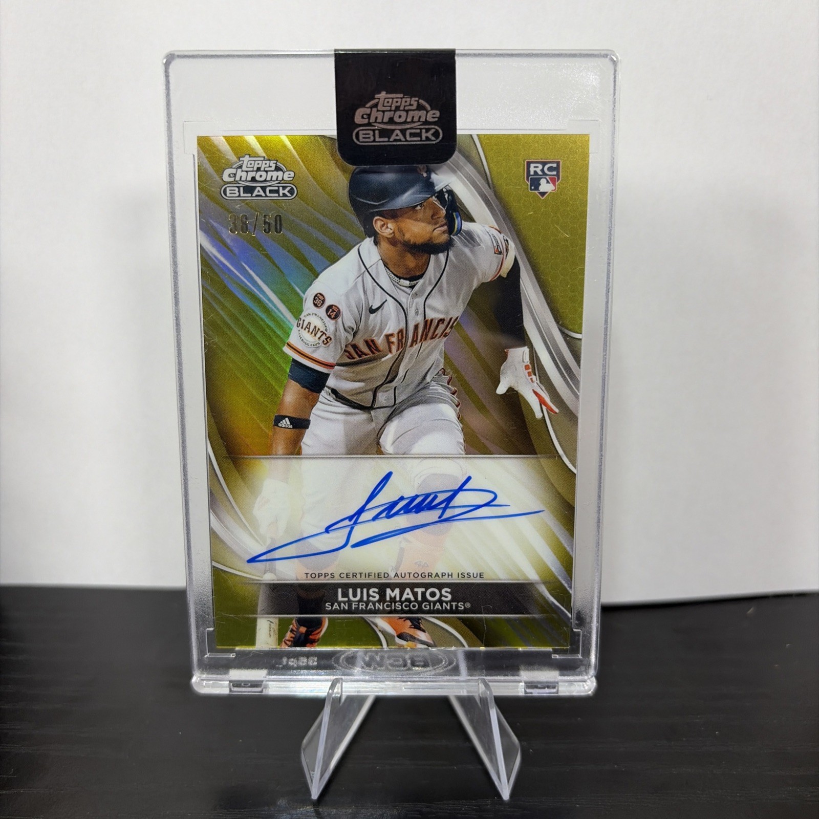 2024 Topps Chrome Black - Autographs Luis Matos Gold Refractor /50 (AU, RC)