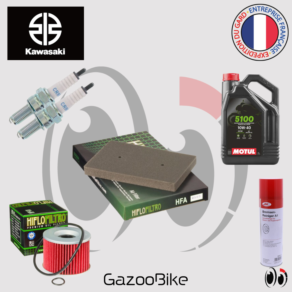 Huile Moto et Kit Entretien KAWASAKI Ninja 250 R EX de 2008 à 2014 - Pack Complet 4L 10W40