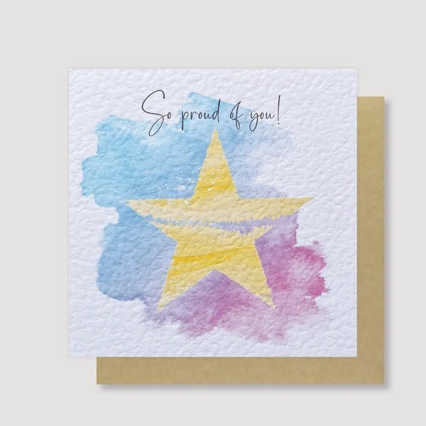 Fun Congratulations Card So Proud of You Star - Illustrated Art Greeting Card