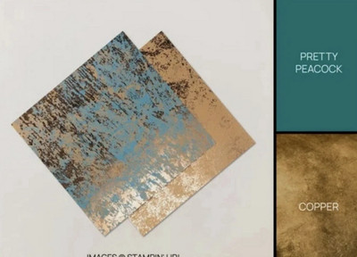 Stampin' Up! OXIDIZED COPPER Paper Lot of 2 Pkgs - 8 Sheets - 12x12'' NEW