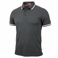 Ted Baker Polo Shirt Mens Size Small Black Crosshatch Knit Casual Tennis Golf