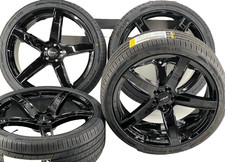 22" X10 DODGE CHARGER CHALLENGER SRT HELLCAT WHEELS RIMS TIRES SRT 5X115 TRIP BL