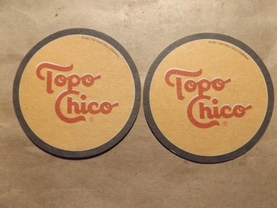 TWO  Topo Chico Hard Seltzer Cardboard Drink Coasters 4''