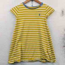 Polo Ralph Lauren Dress Girls M 8-10 Yellow White Striped Pocket Preppy Nautical