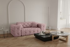 Sofa Designersofa CHANTAL 2-Sitzer in Stoff Opera Velvet Pink