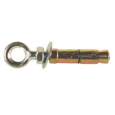 EYE BOLTS SHIELD ANCHORS HEAVY DUTY FIX TO MASONRY BRICK CONCRETE ZINC PLATED