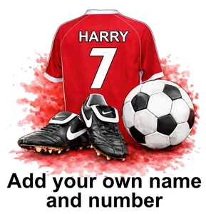 Middlesborough Personalised Football Shirt Boots Self Adhesive Vinyl Sticker