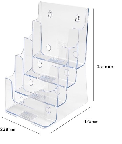 Countertop 4 Tier 4 Pocket A4 Portrait Multi-Tier Literature Holder - files - Picture 2 of 6
