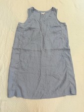 J Jill Linen Womens Medium Linen A Line Dress Light Blue Pockets