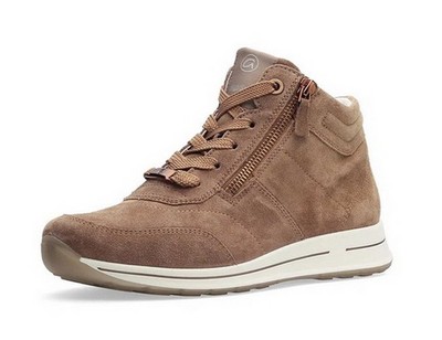 Ara Schnürstiefelette OSAKA Beige Leder Stiefelette Boot High Sneaker Extraweit