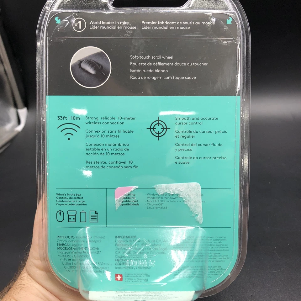 Logitech M317 Wireless Mouse - Light Steel T17-65 New - Image 2 of 4