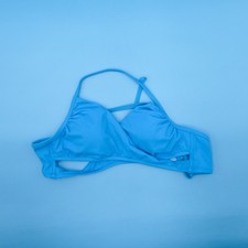Victorias Secret Large Blue Cutout Padded Wrap Style Bikini Top Swimwear Beach