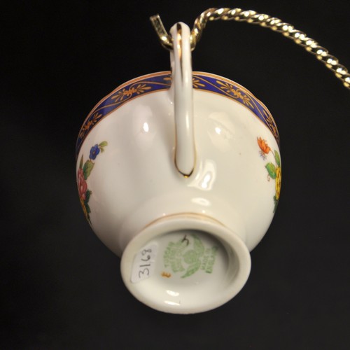 Plant Tuscan Cup & Saucer #C8068 Multi-Color Floral w/Gold Cobalt Band 1947-1960 - Picture 12 of 12