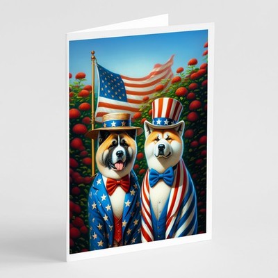 Caroline's Treasures All American Akita Greeting Cards Pack of 8 DAC4176GCA7P