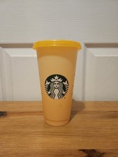 Starbucks Colour Changing Reusable Cup Tumbler - Yellow to Orange - No Straw