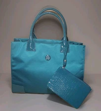 JOY E*Lite Teal Handbag Tote Chic Tuff Tech Croco-Embossed Wristlet w/ RFID