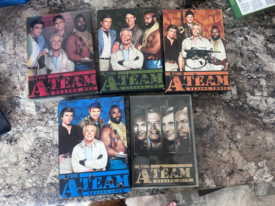 LOT of all 5 FIVE Seasons of The A-Team DVD Box Sets Mr. T George Peppard