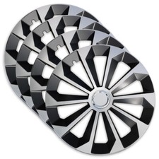 4x Radkappen Radblenden Radzierblenden Fame Silber Schwarz 15 Zoll für Nissan