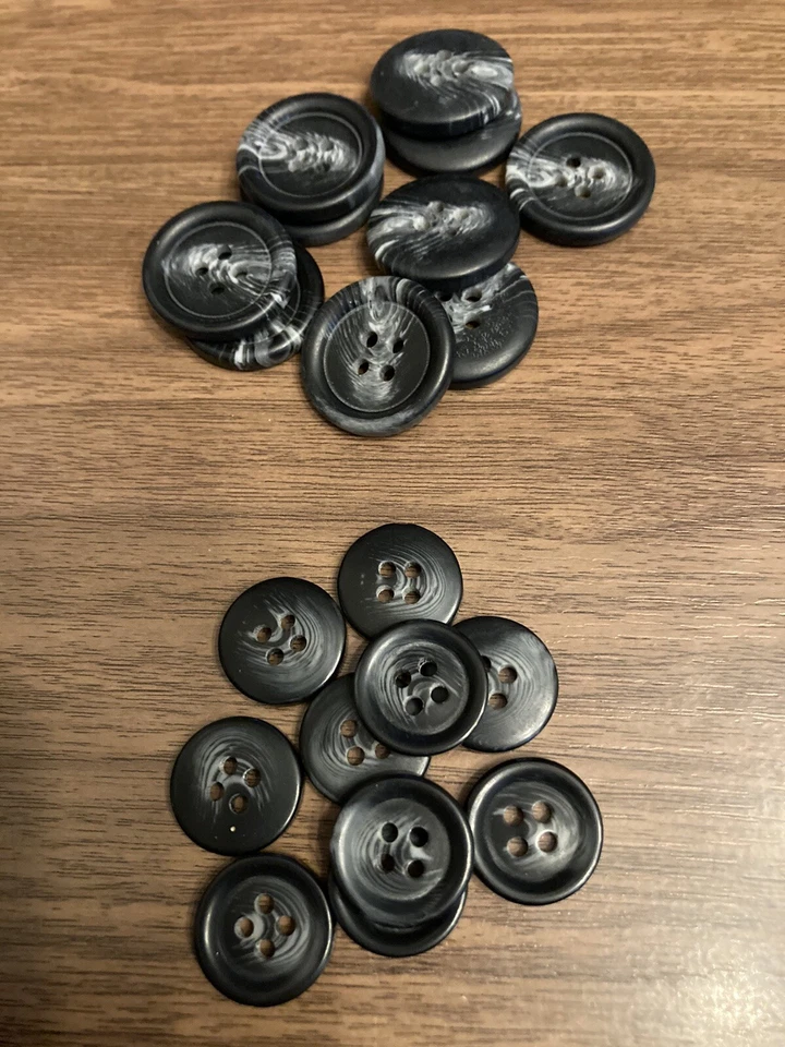 Black / Grey Horn Effect Buttons Suit Blazer 15/20mm Pack Of 10 - Image 3 of 4