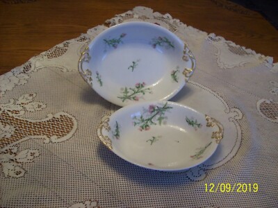Wm. Guerin & Company Limoges Porcelain China 2 Oval Floral Vegetables Bowl