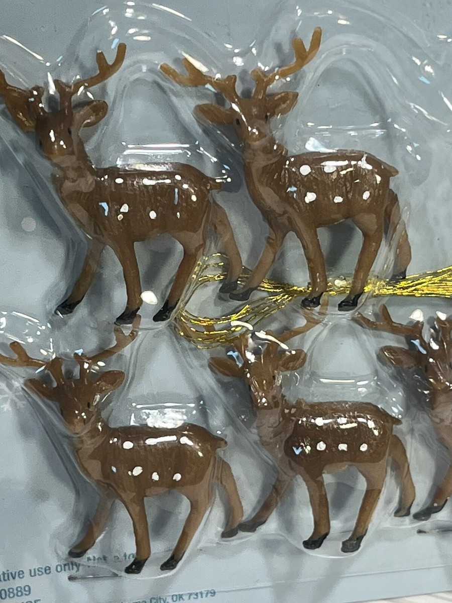 My Little Christmas Mini Reindeer Ornaments 6 Tiny Reindeer S32 | eBay